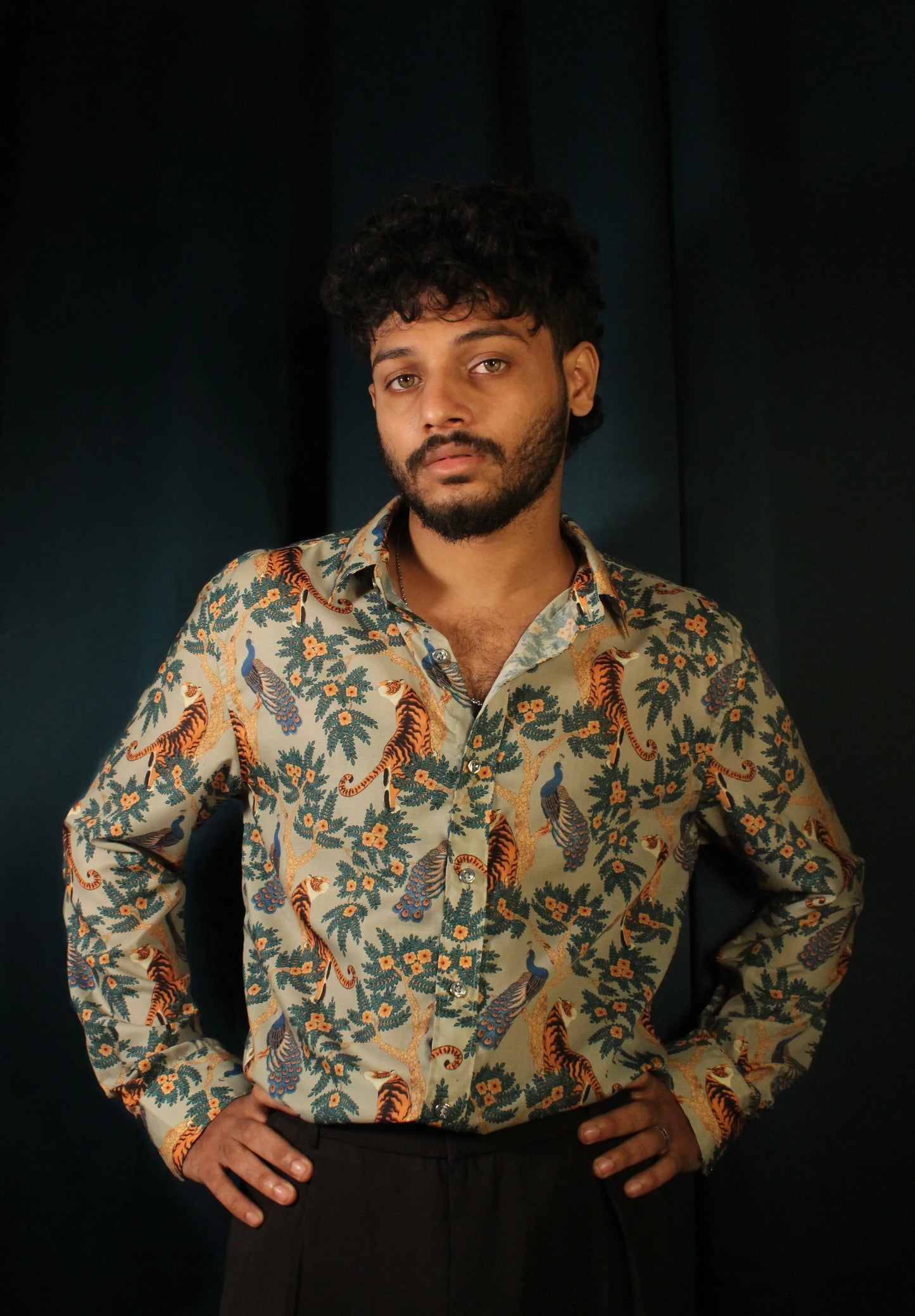 Full Sleeve Shirt Linen For Men - Peacock Roar Divine Clothing Co