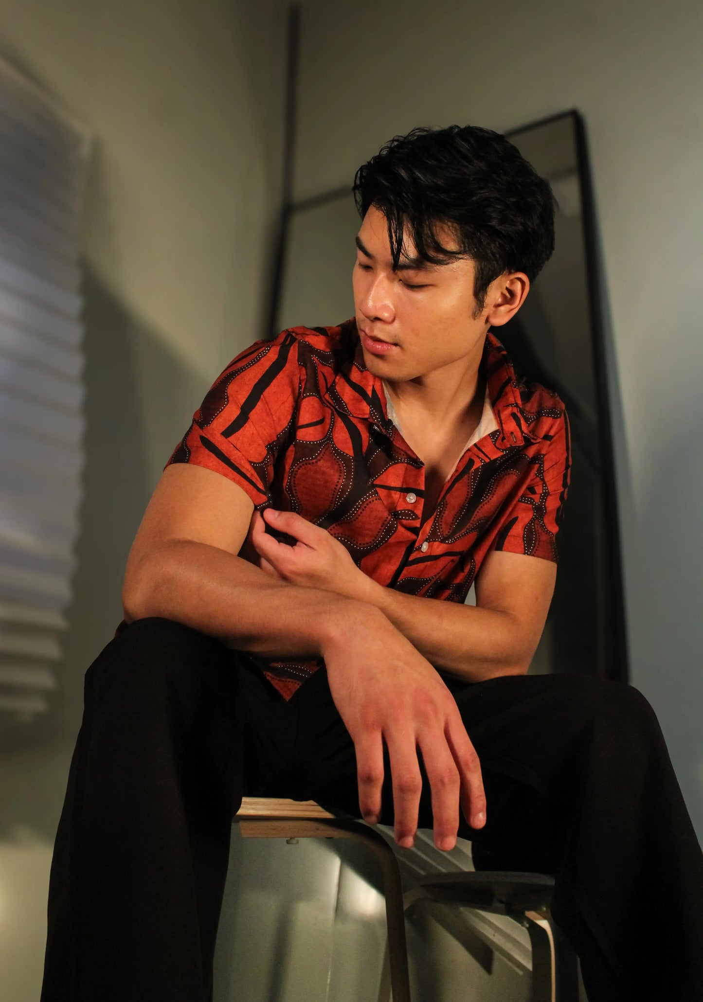 Half Shirt For Men Spread Collar - Earthy Essence Divine Clothing Co