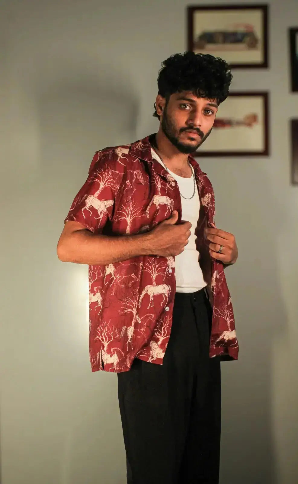 Shirts For Men Fit Linen Cuban Collar - Ruby Rider - Oddlee