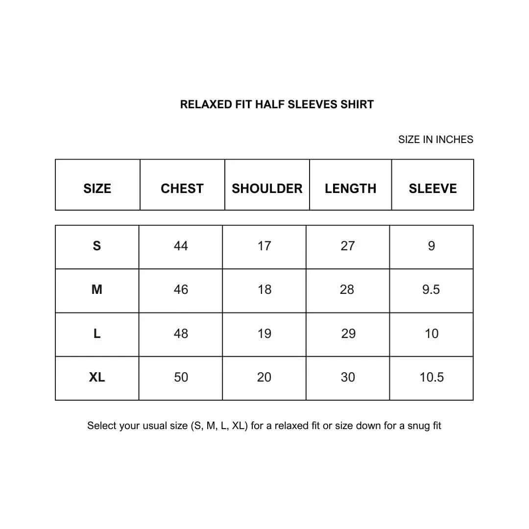 half sleeve Size chart image 