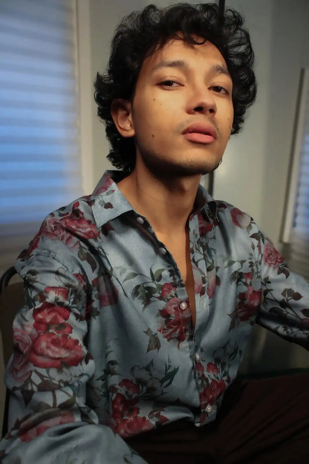 Moonlit Rose - Relaxed Fit Mens Linen Shirts - Oddlee