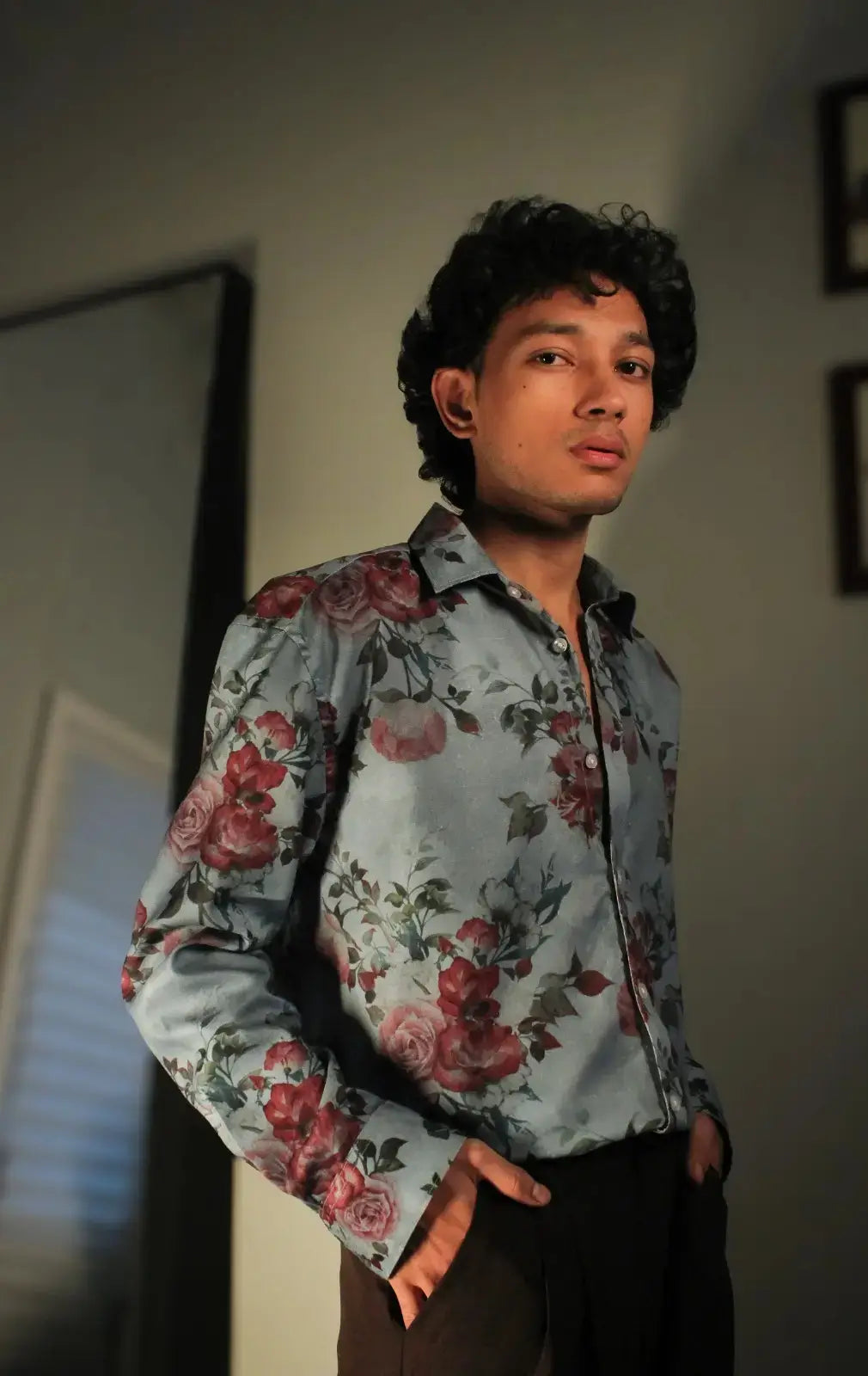 Moonlit Rose - Relaxed Fit Mens Linen Shirts - Oddlee