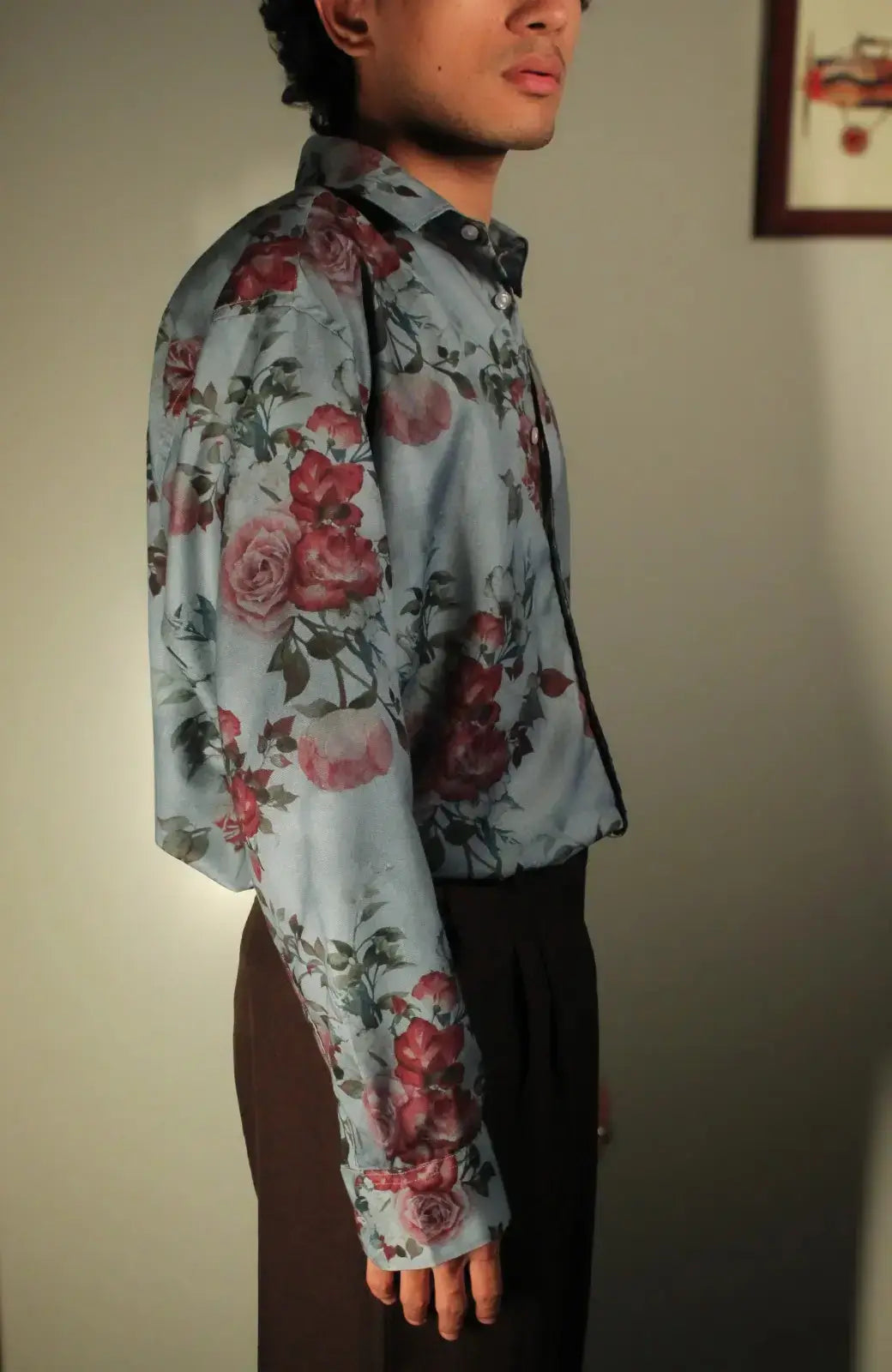 Moonlit Rose - Relaxed Fit Mens Linen Shirts - Oddlee